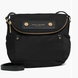 Marc Jacobs Black and Gold Nylon Crossbody Bag